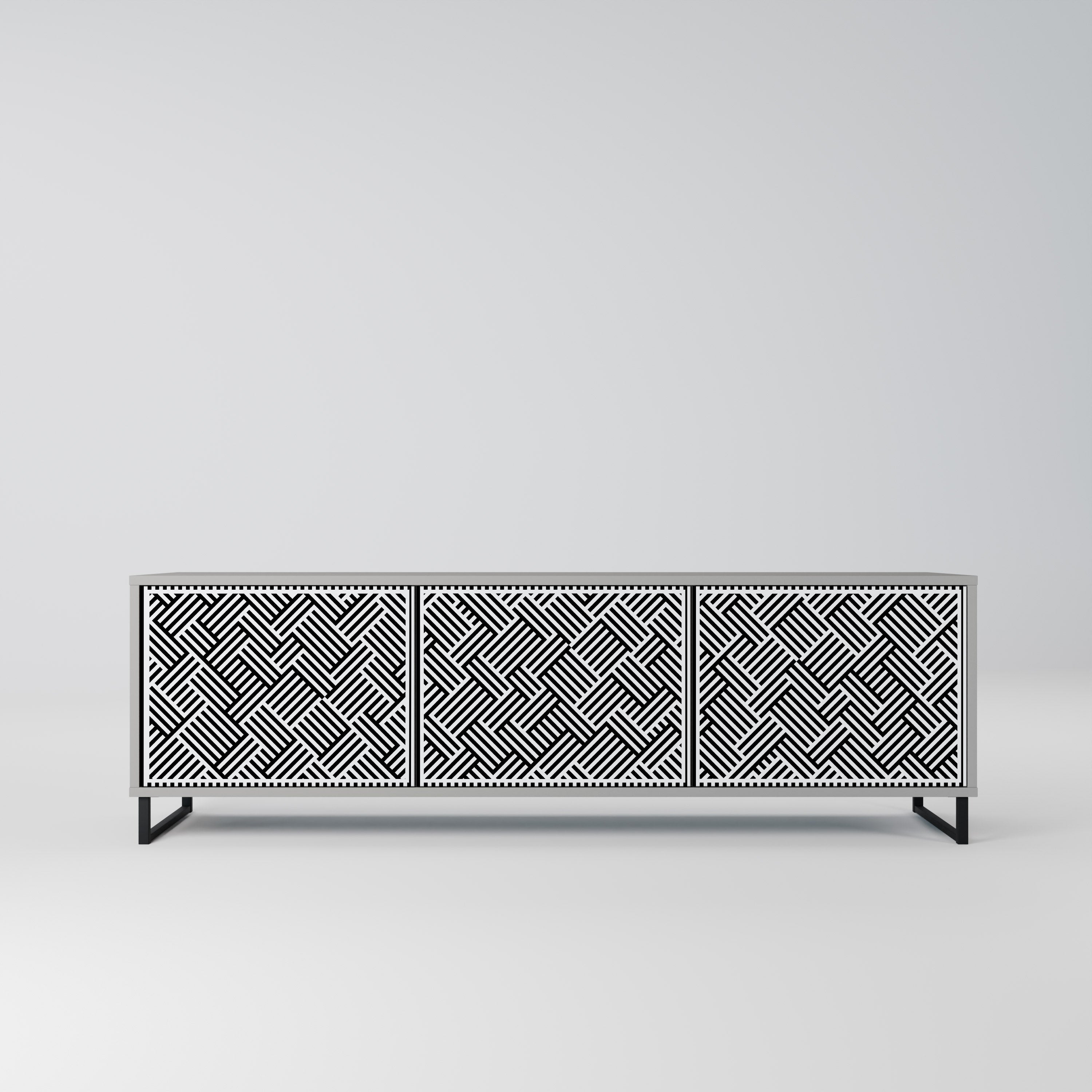 Mueble de TV de 3 puertas TEMPORARY SEQUENCE en acabado gris