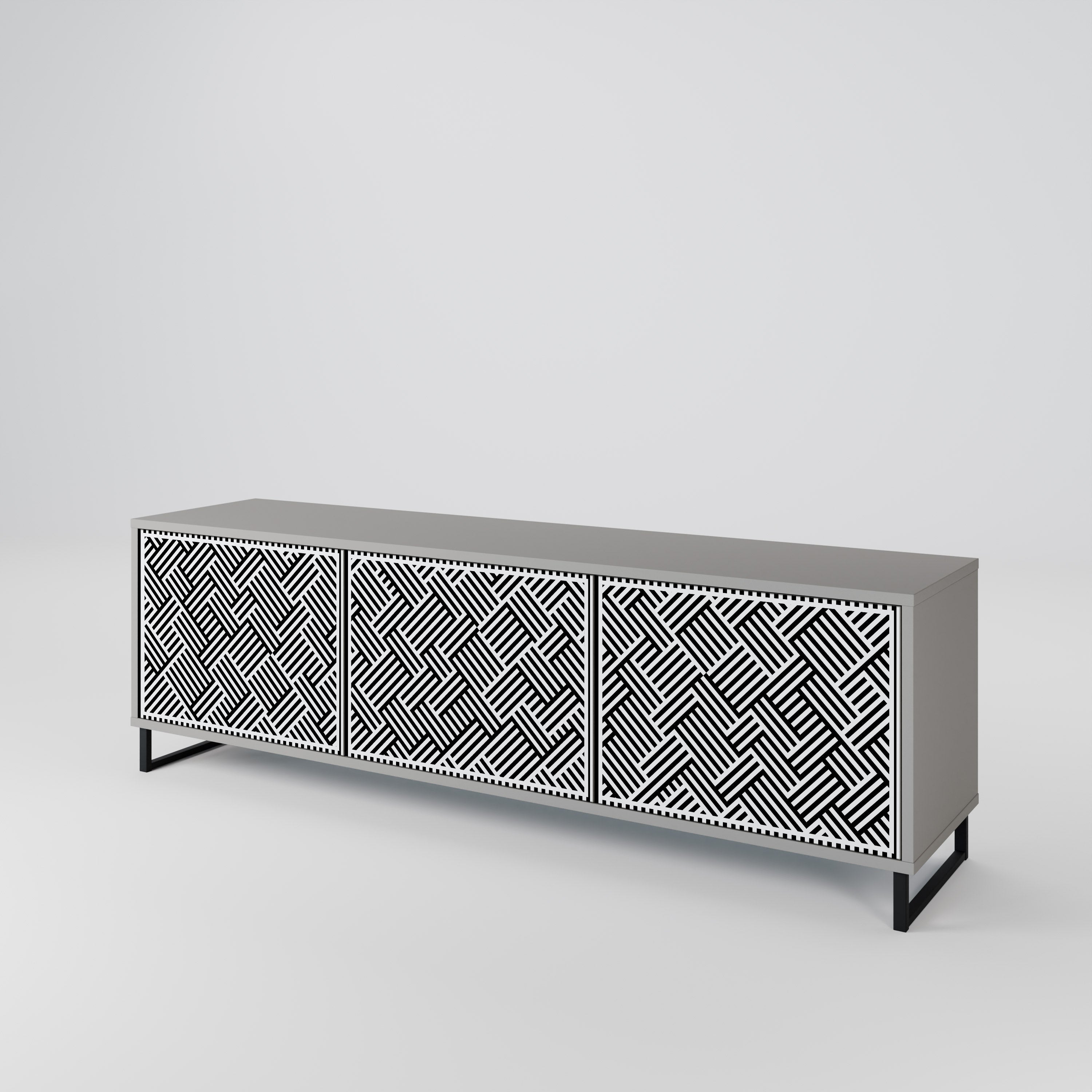 Mueble de TV de 3 puertas TEMPORARY SEQUENCE en acabado gris