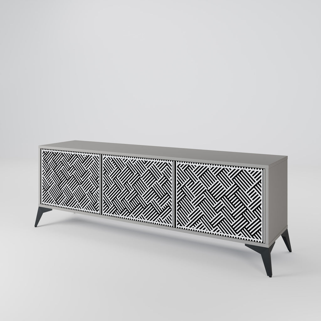 Mueble de TV de 3 puertas TEMPORARY SEQUENCE en acabado gris