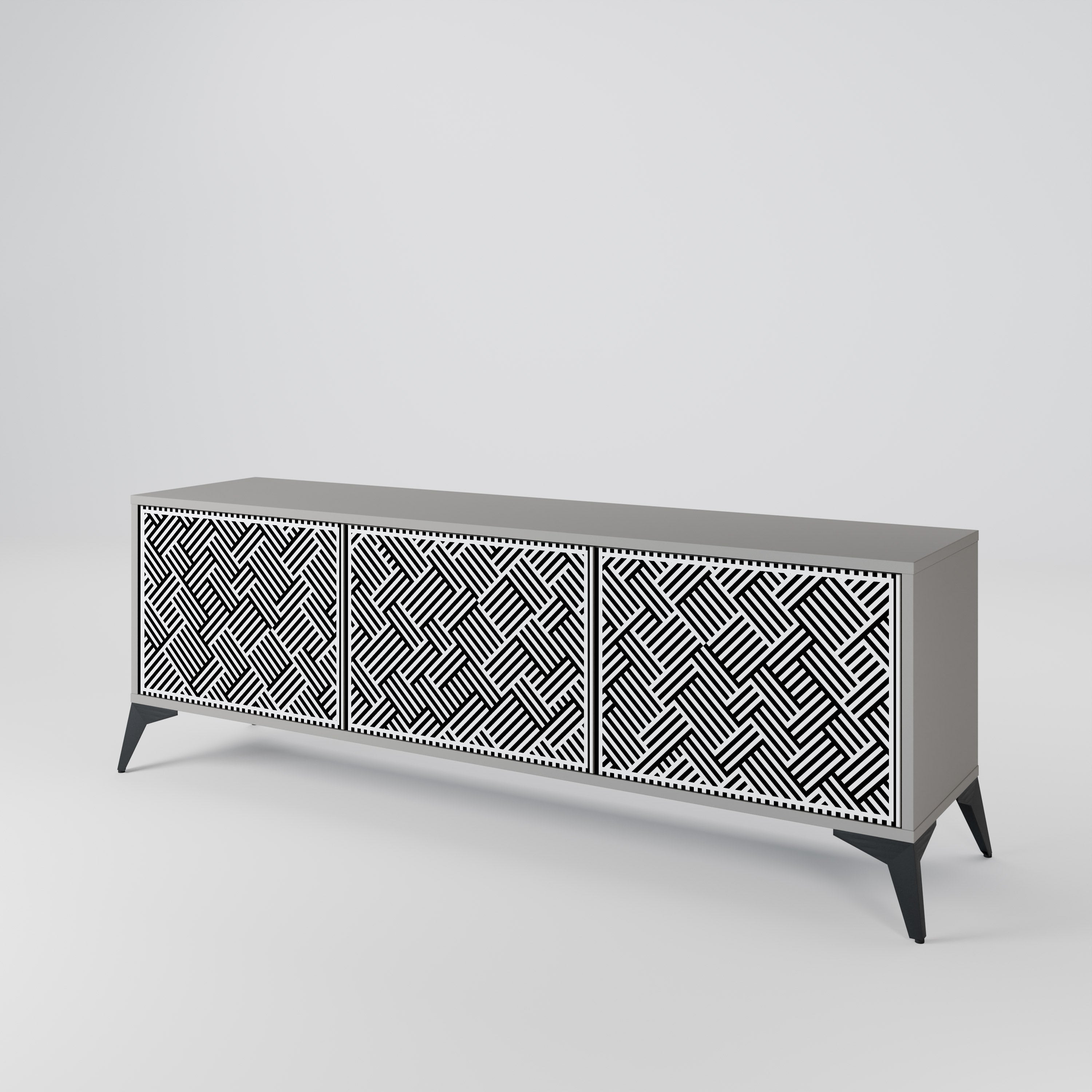 Mueble de TV de 3 puertas TEMPORARY SEQUENCE en acabado gris