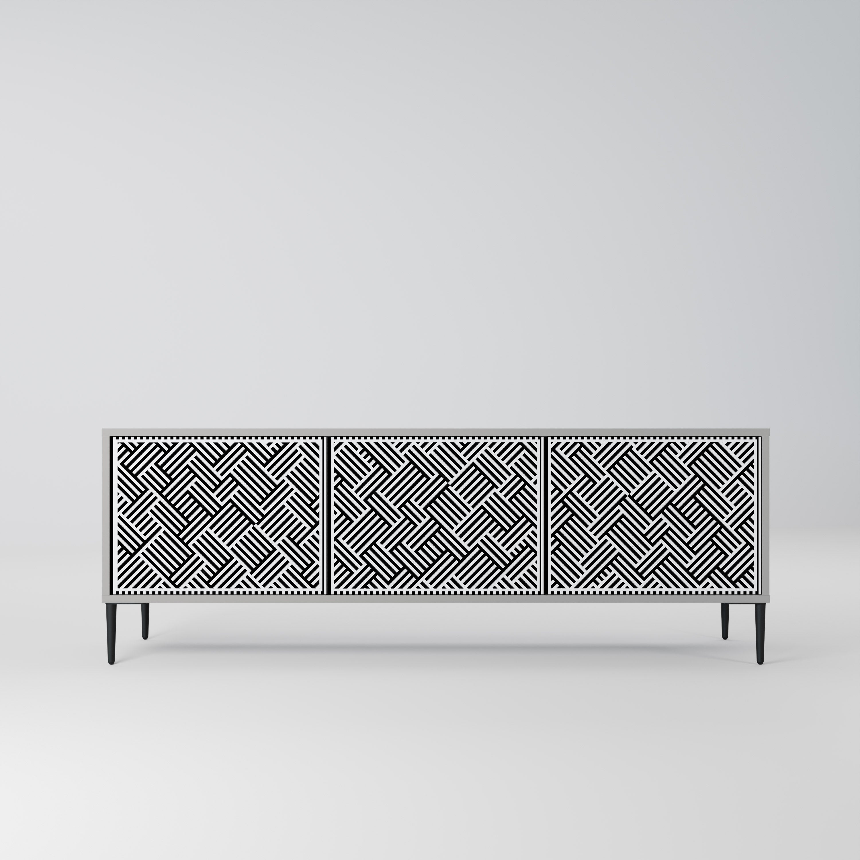 Mueble de TV de 3 puertas TEMPORARY SEQUENCE en acabado gris