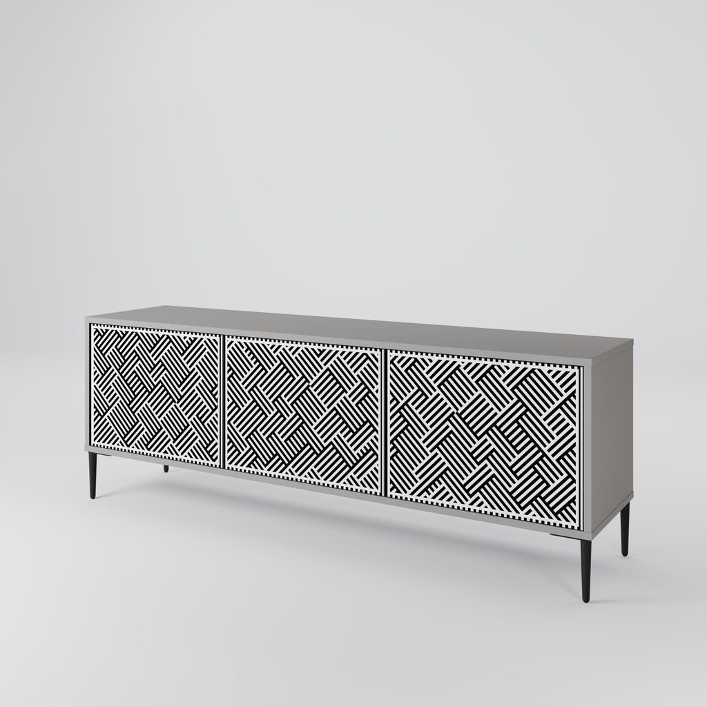 Mueble de TV de 3 puertas TEMPORARY SEQUENCE en acabado gris