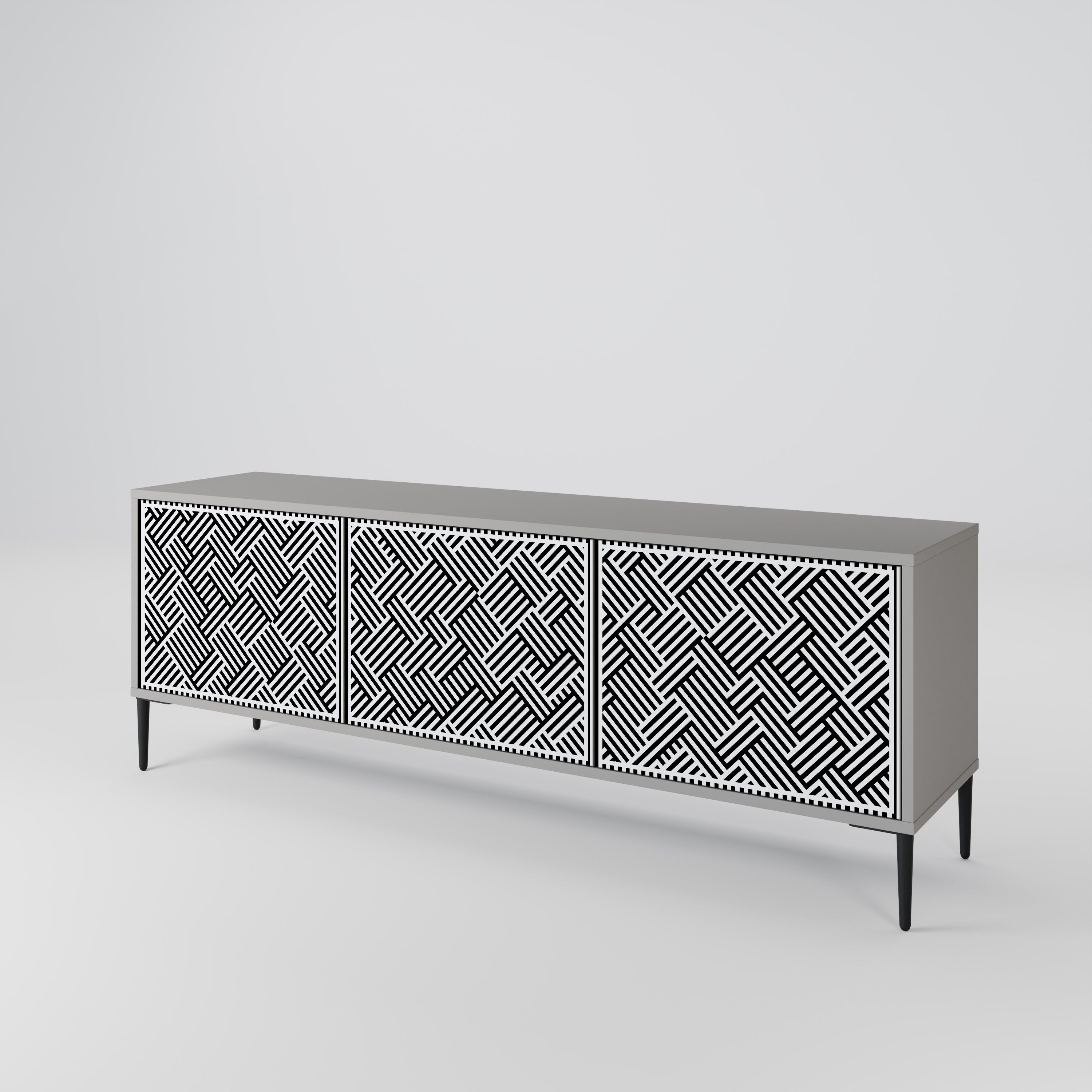 Mueble de TV de 3 puertas TEMPORARY SEQUENCE en acabado gris