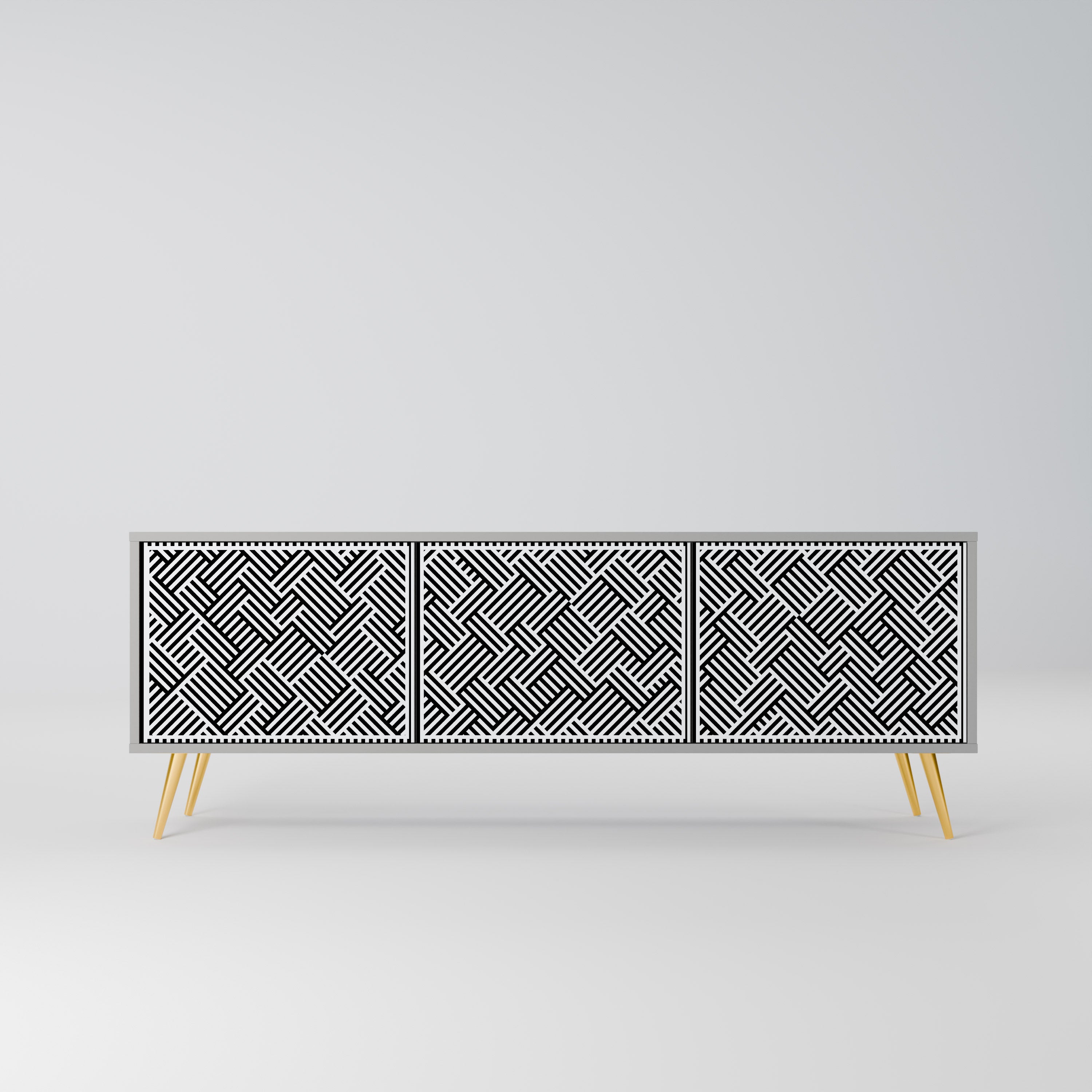 Mueble de TV de 3 puertas TEMPORARY SEQUENCE en acabado gris