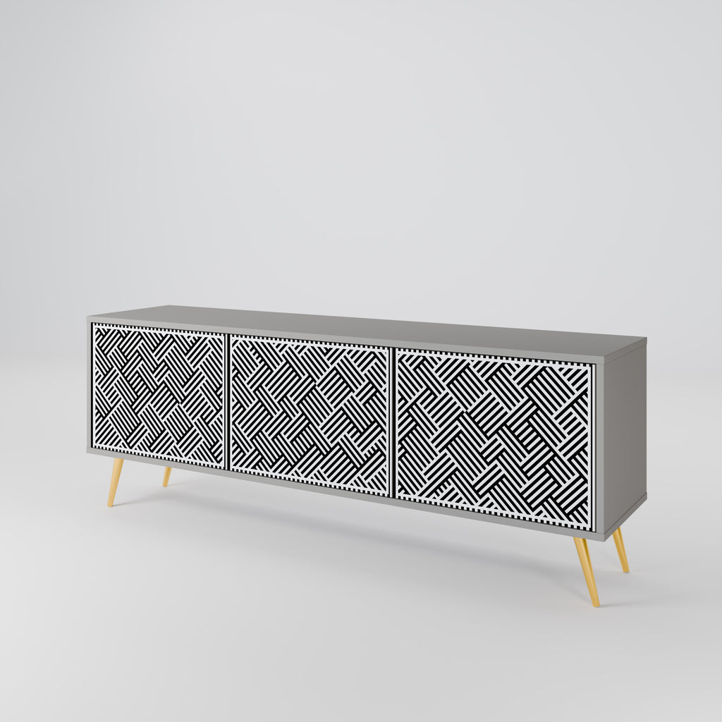 Mueble de TV de 3 puertas TEMPORARY SEQUENCE en acabado gris