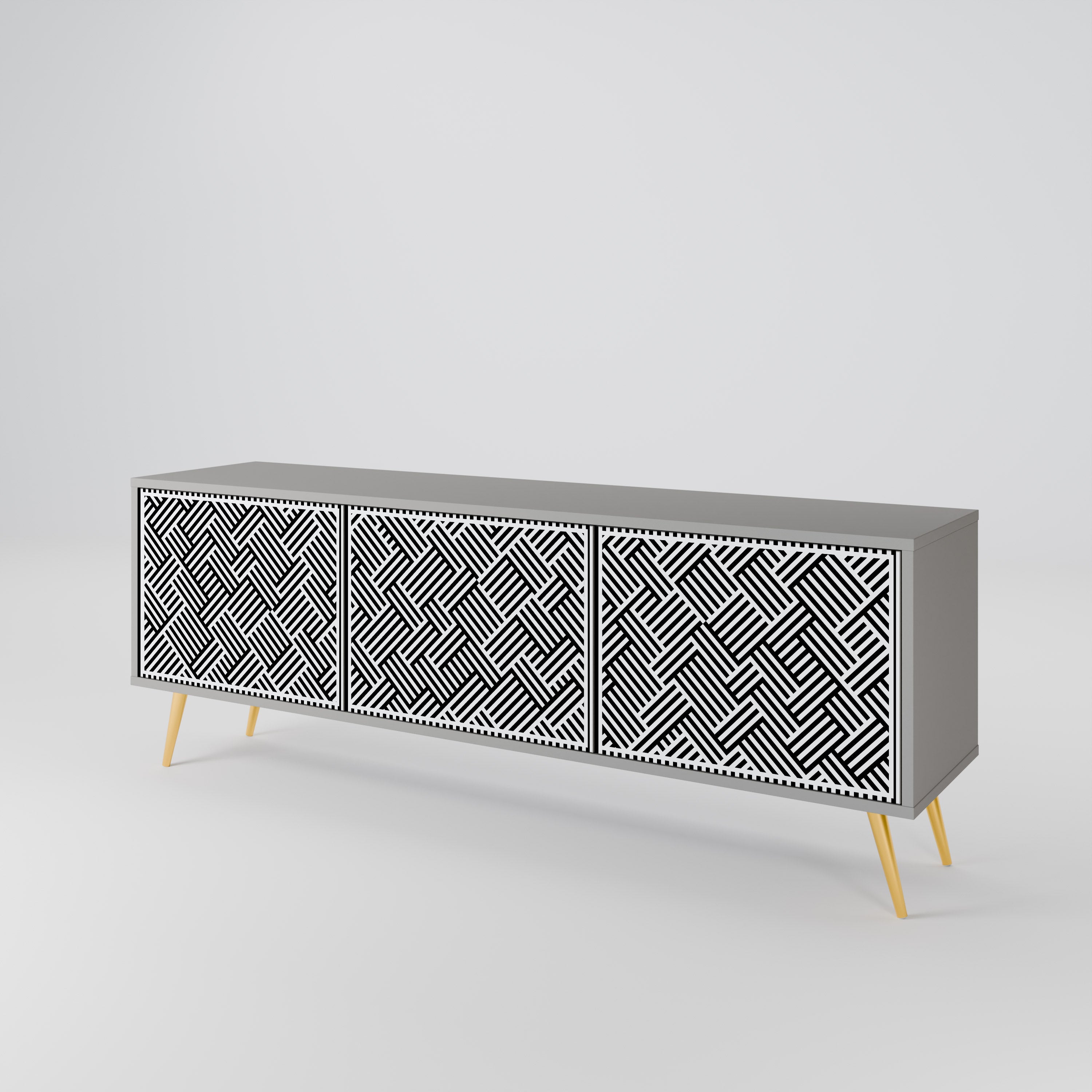 Mueble de TV de 3 puertas TEMPORARY SEQUENCE en acabado gris