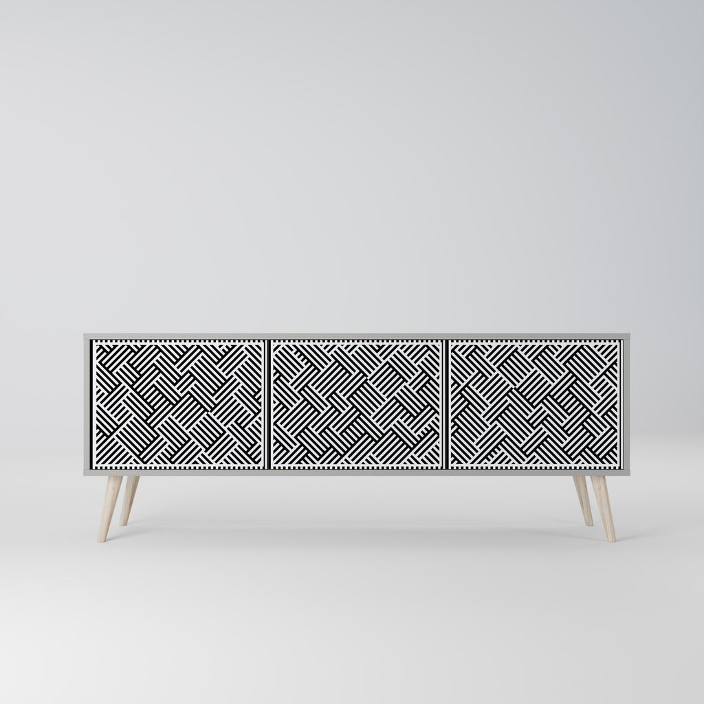 Mueble de TV de 3 puertas TEMPORARY SEQUENCE en acabado gris