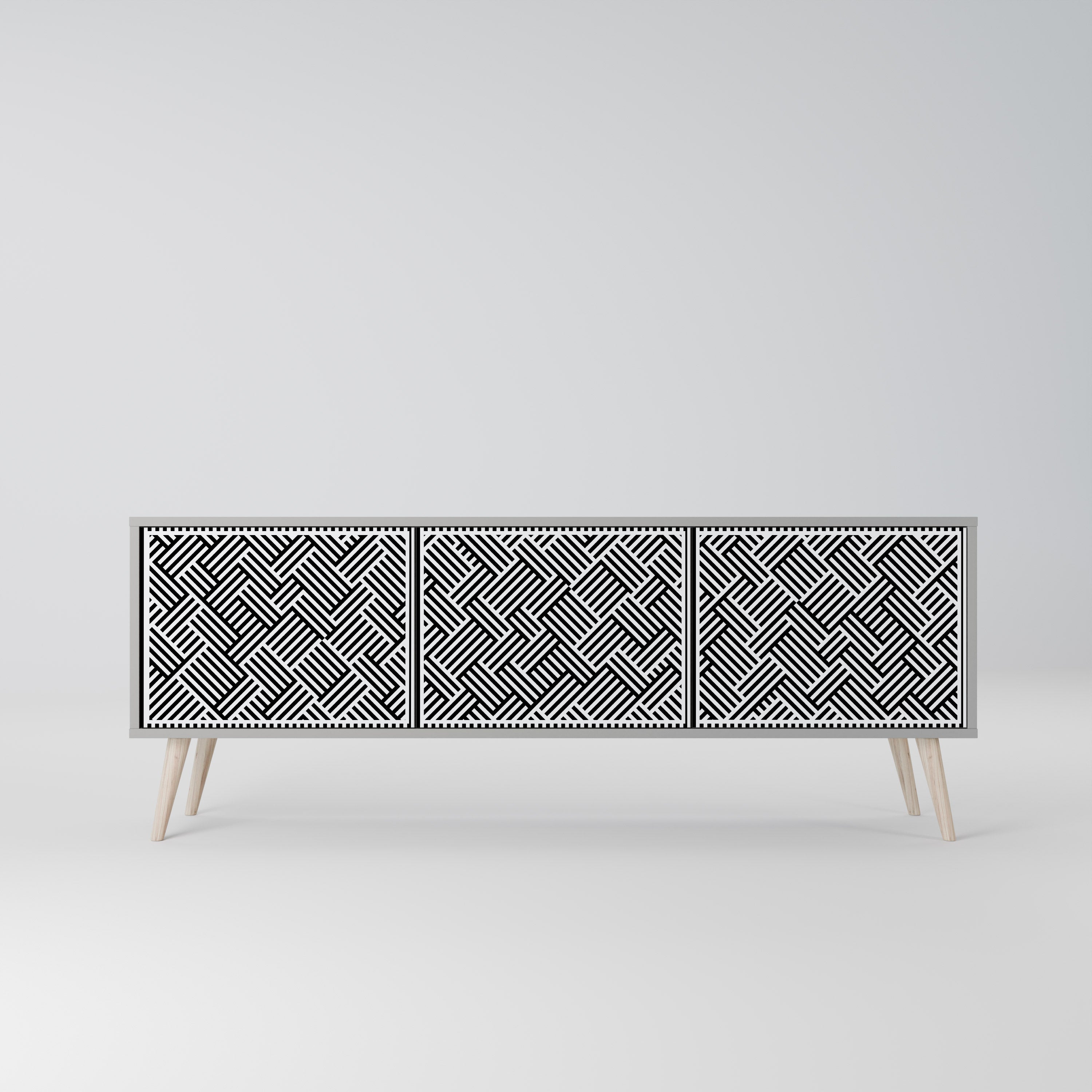 Mueble de TV de 3 puertas TEMPORARY SEQUENCE en acabado gris