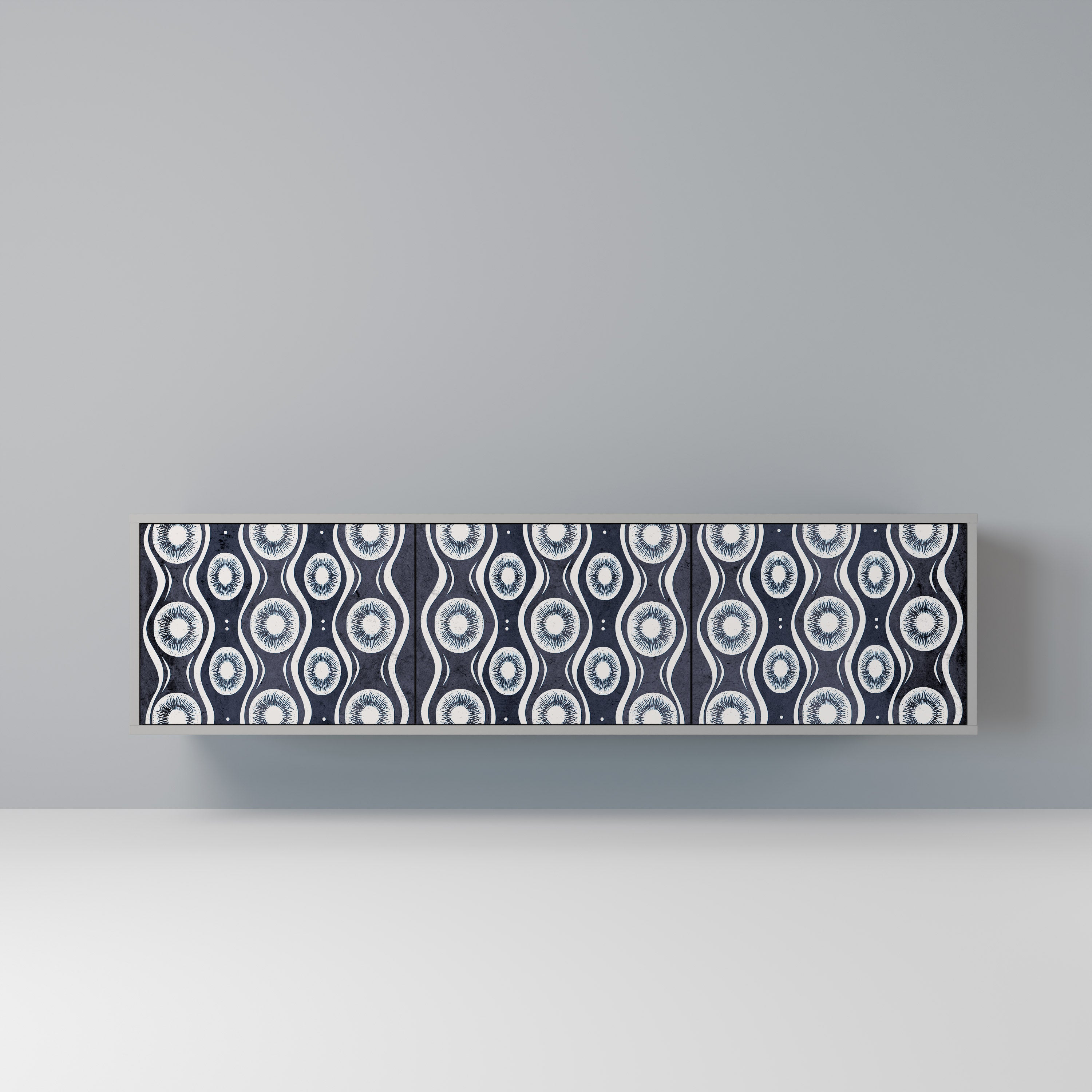 Mueble de TV de 3 puertas GRAPHITE EYES en acabado gris