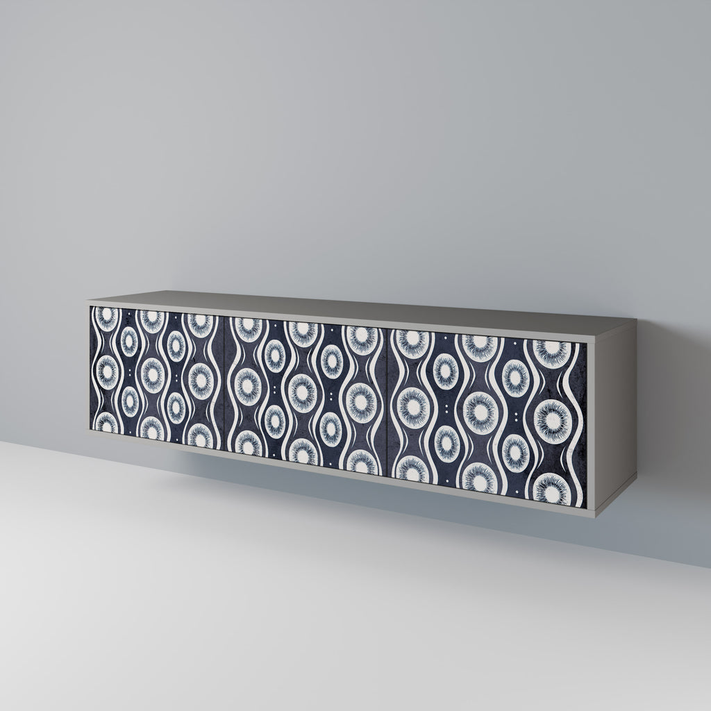 Mueble de TV de 3 puertas GRAPHITE EYES en acabado gris