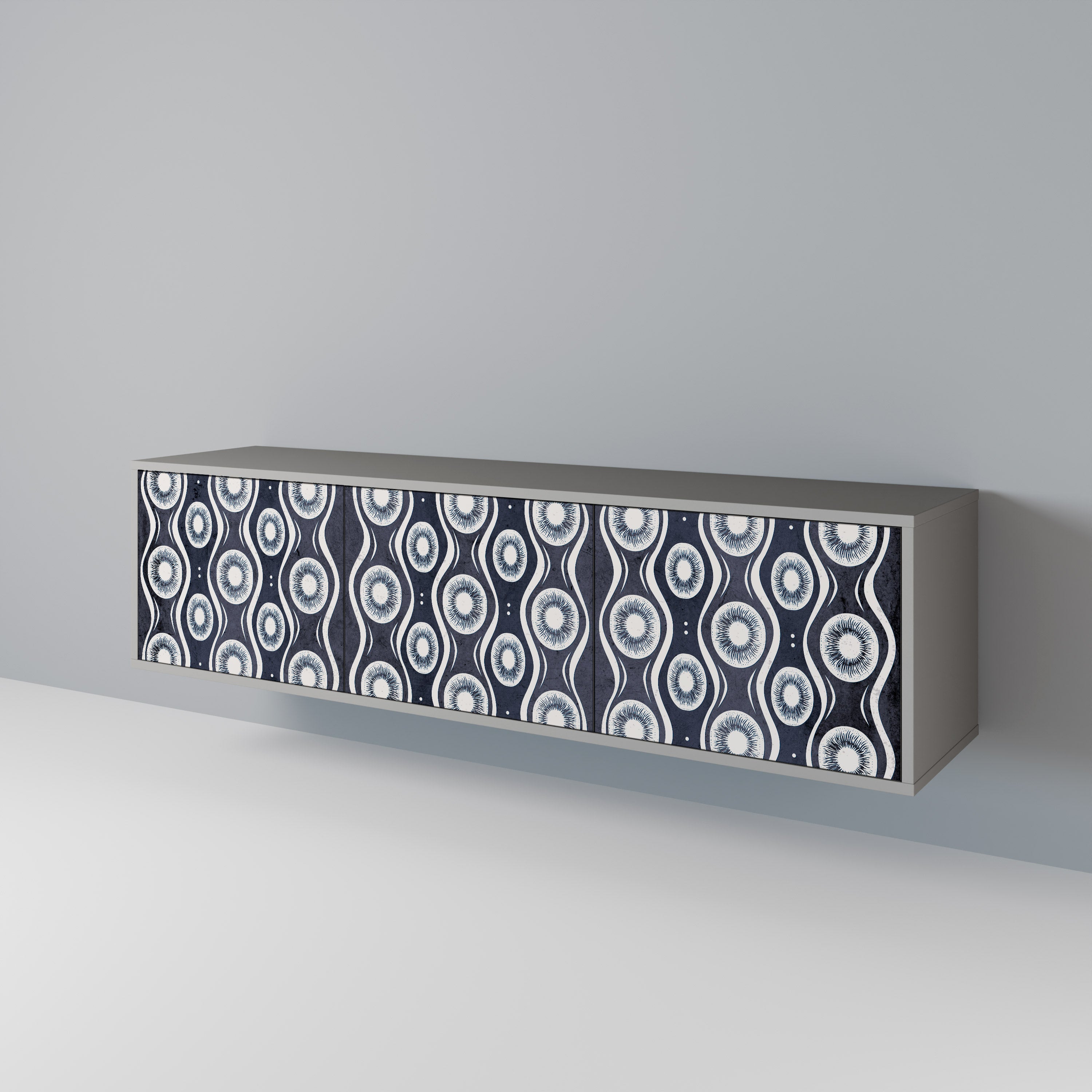 Mueble de TV de 3 puertas GRAPHITE EYES en acabado gris