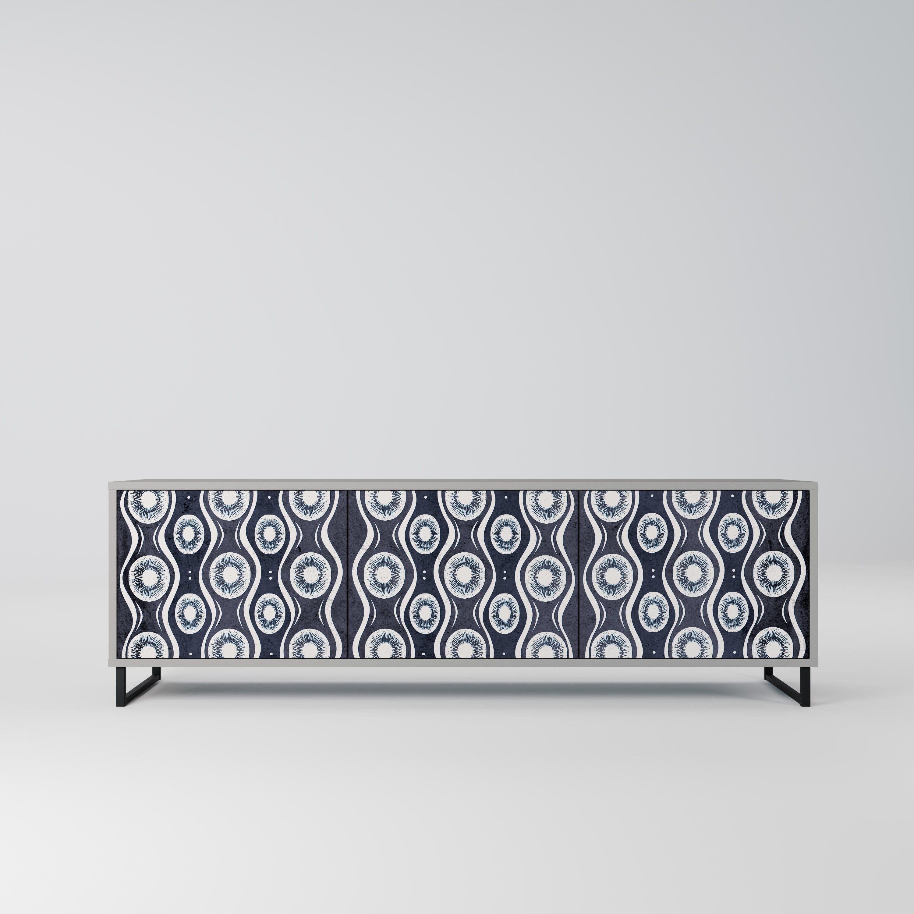 Mueble de TV de 3 puertas GRAPHITE EYES en acabado gris