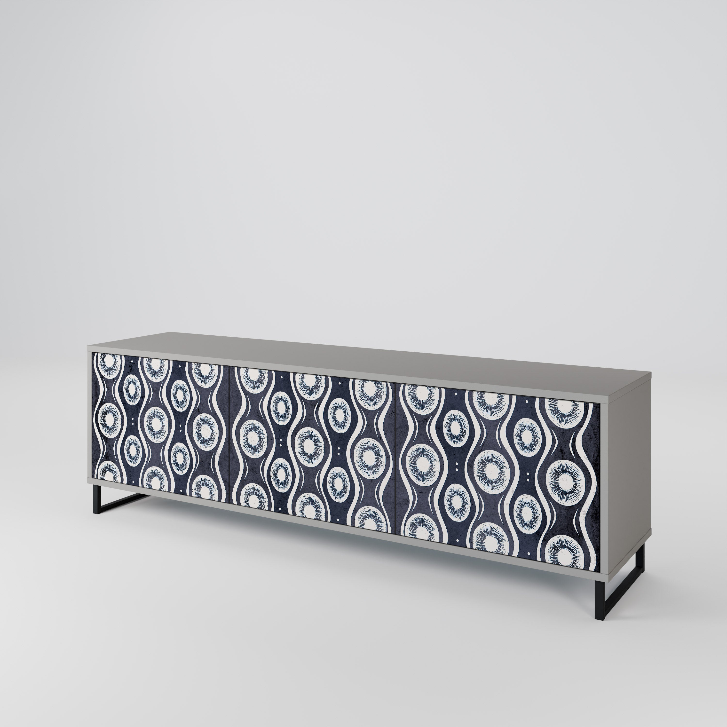 Mueble de TV de 3 puertas GRAPHITE EYES en acabado gris