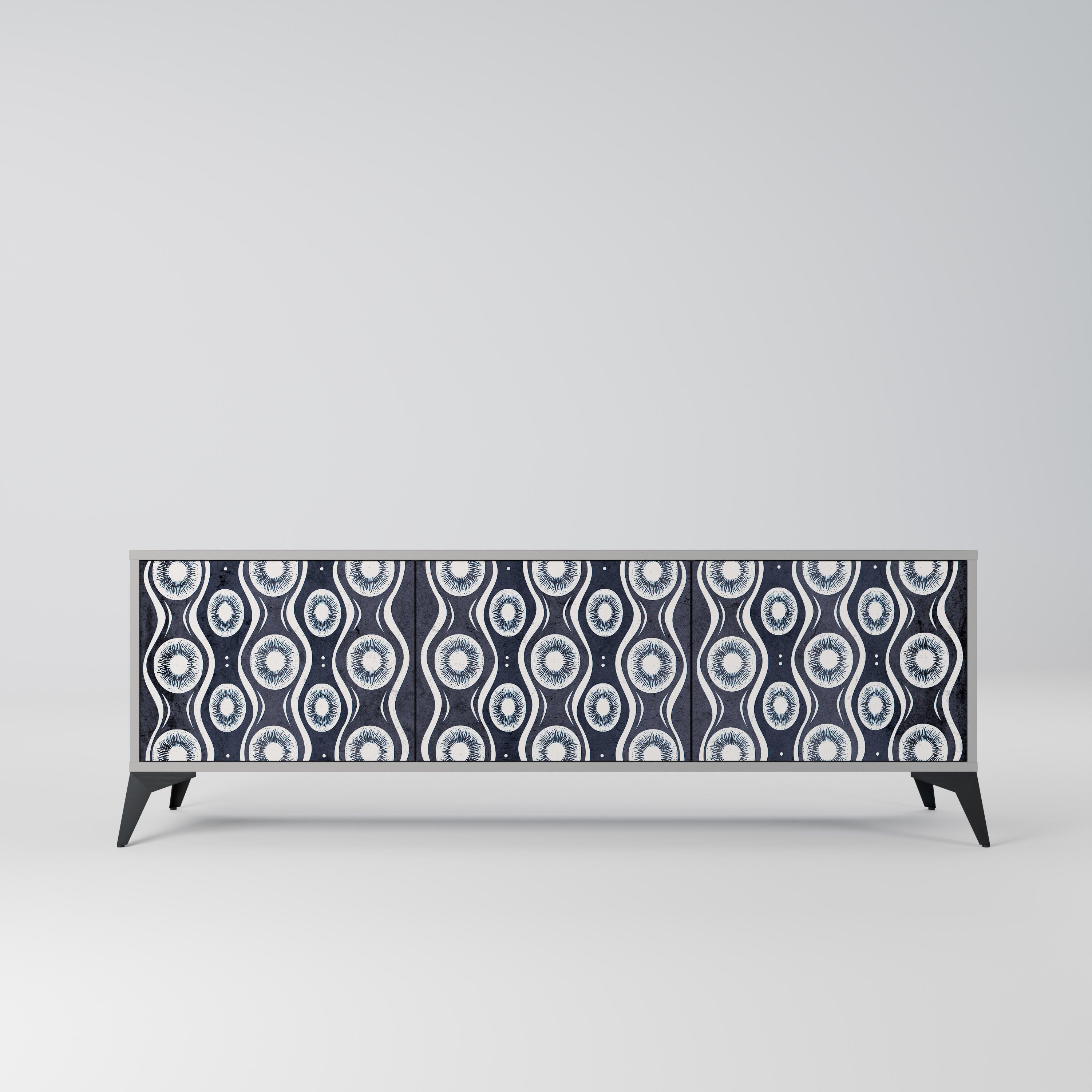 Mueble de TV de 3 puertas GRAPHITE EYES en acabado gris