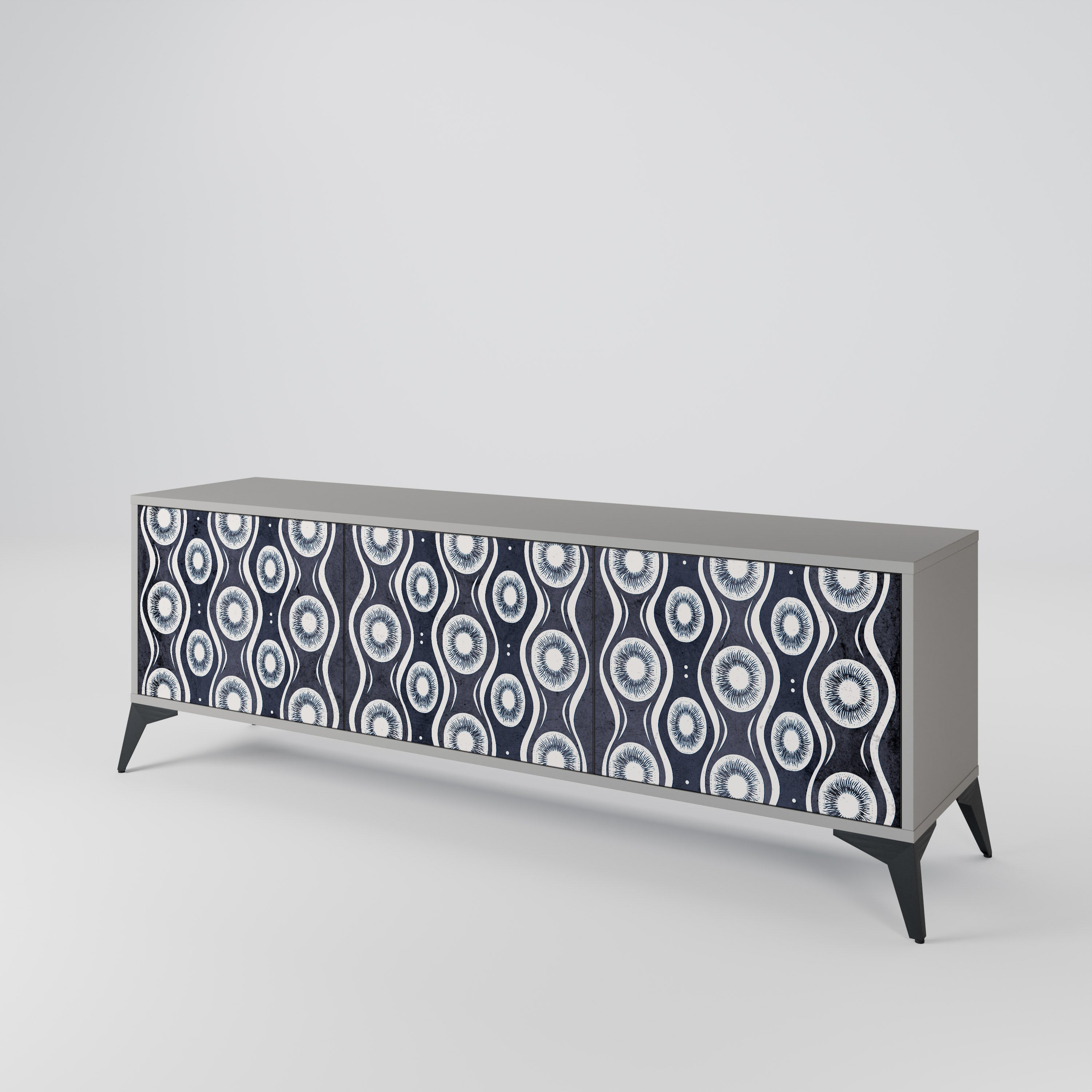 Mueble de TV de 3 puertas GRAPHITE EYES en acabado gris