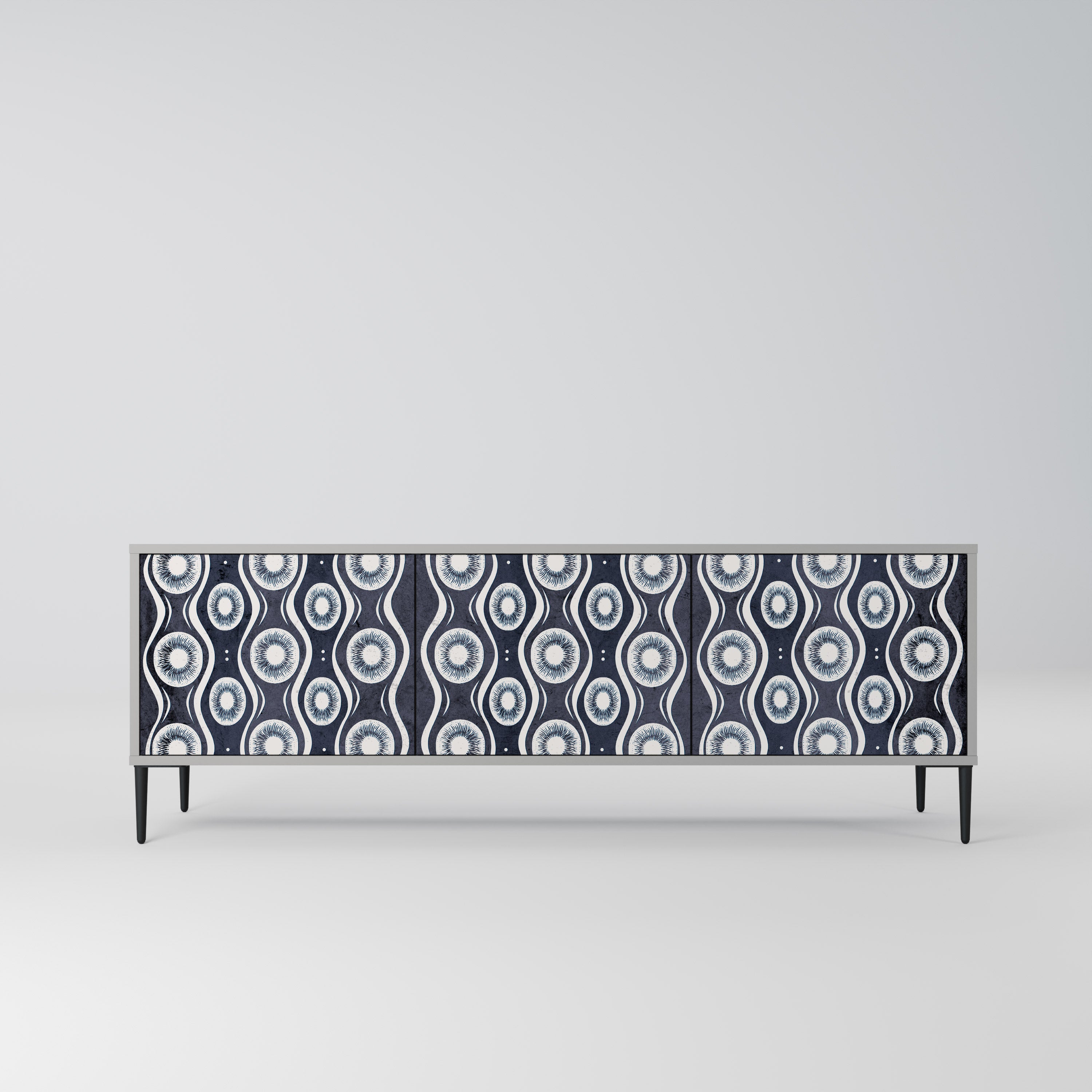 Mueble de TV de 3 puertas GRAPHITE EYES en acabado gris