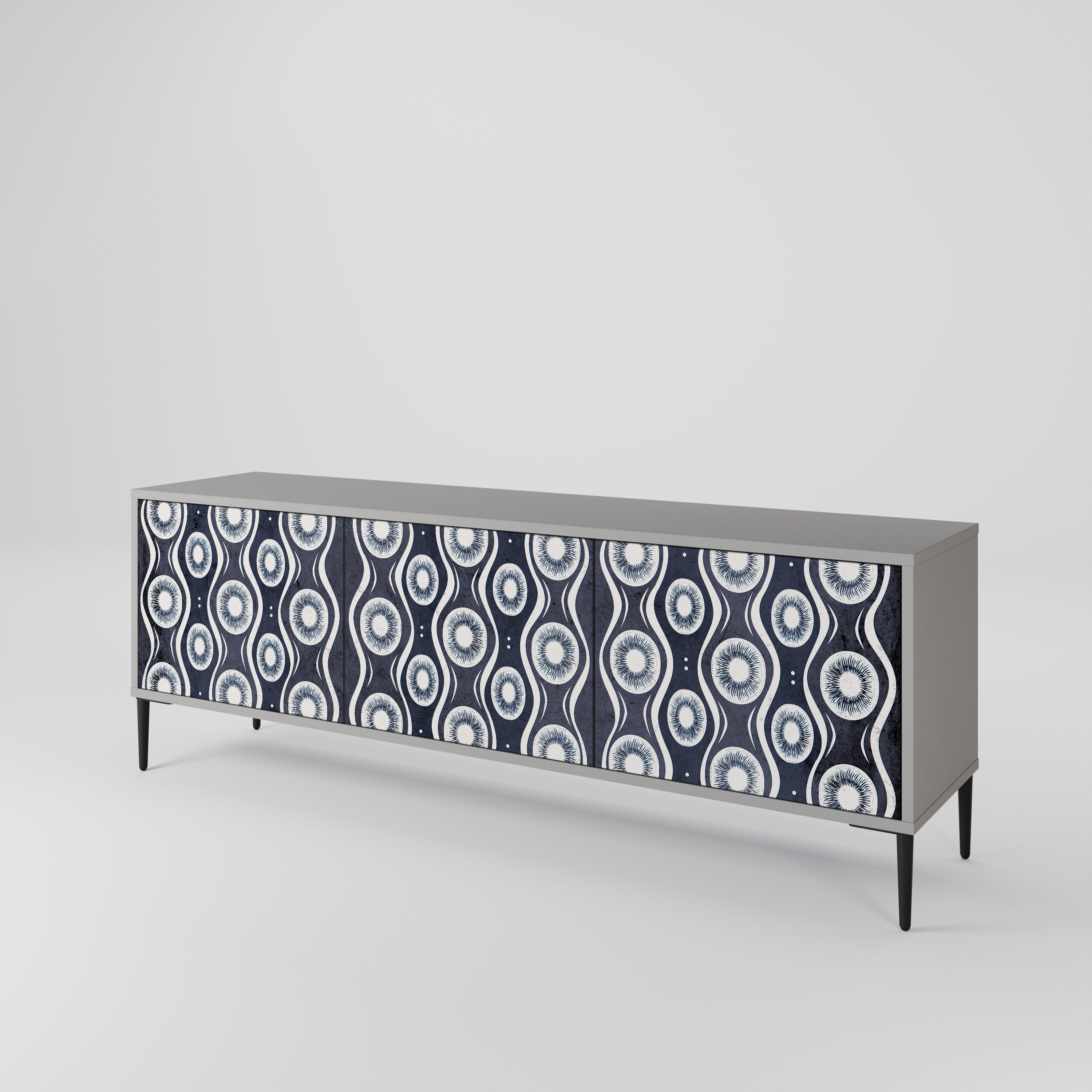 Mueble de TV de 3 puertas GRAPHITE EYES en acabado gris