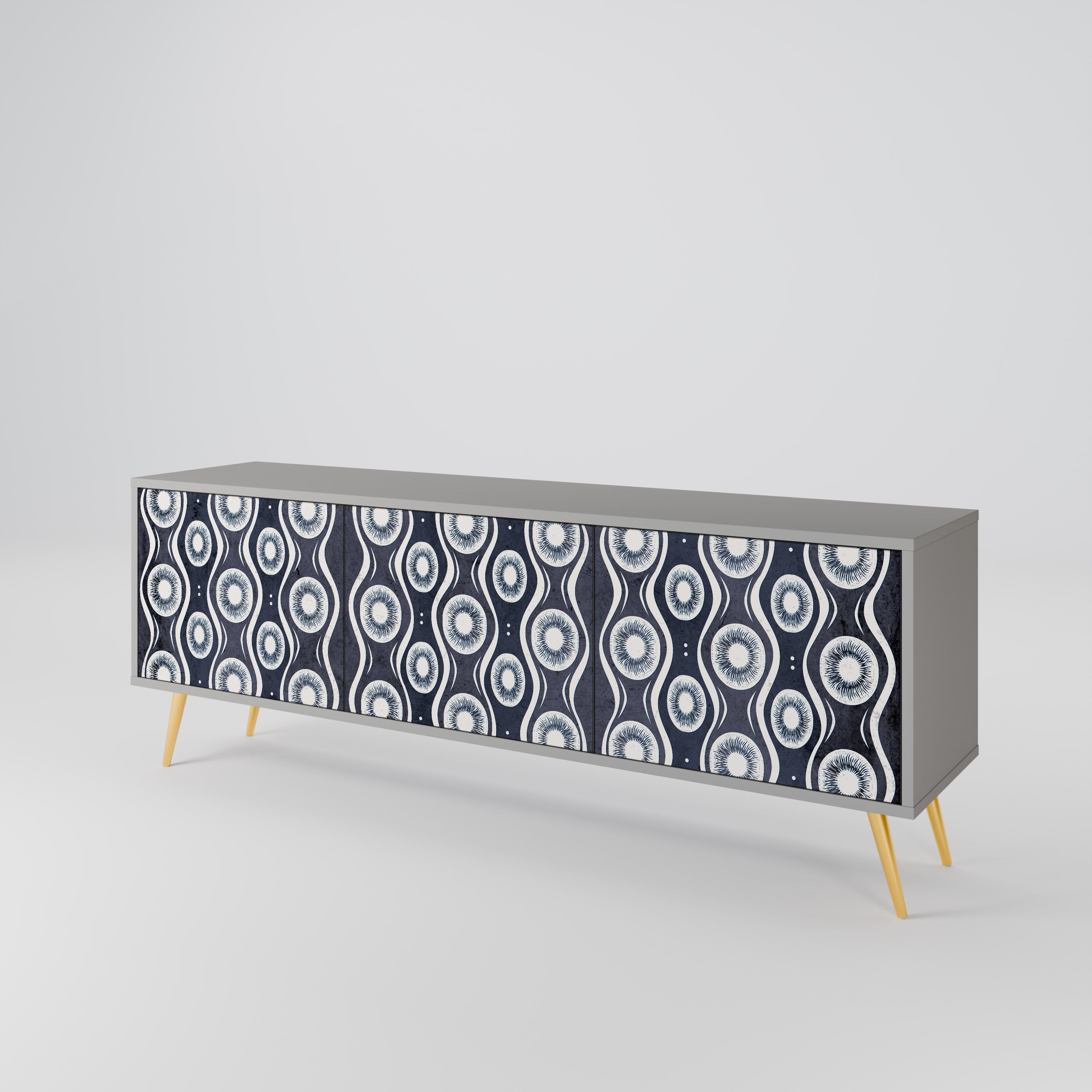 Mueble de TV de 3 puertas GRAPHITE EYES en acabado gris