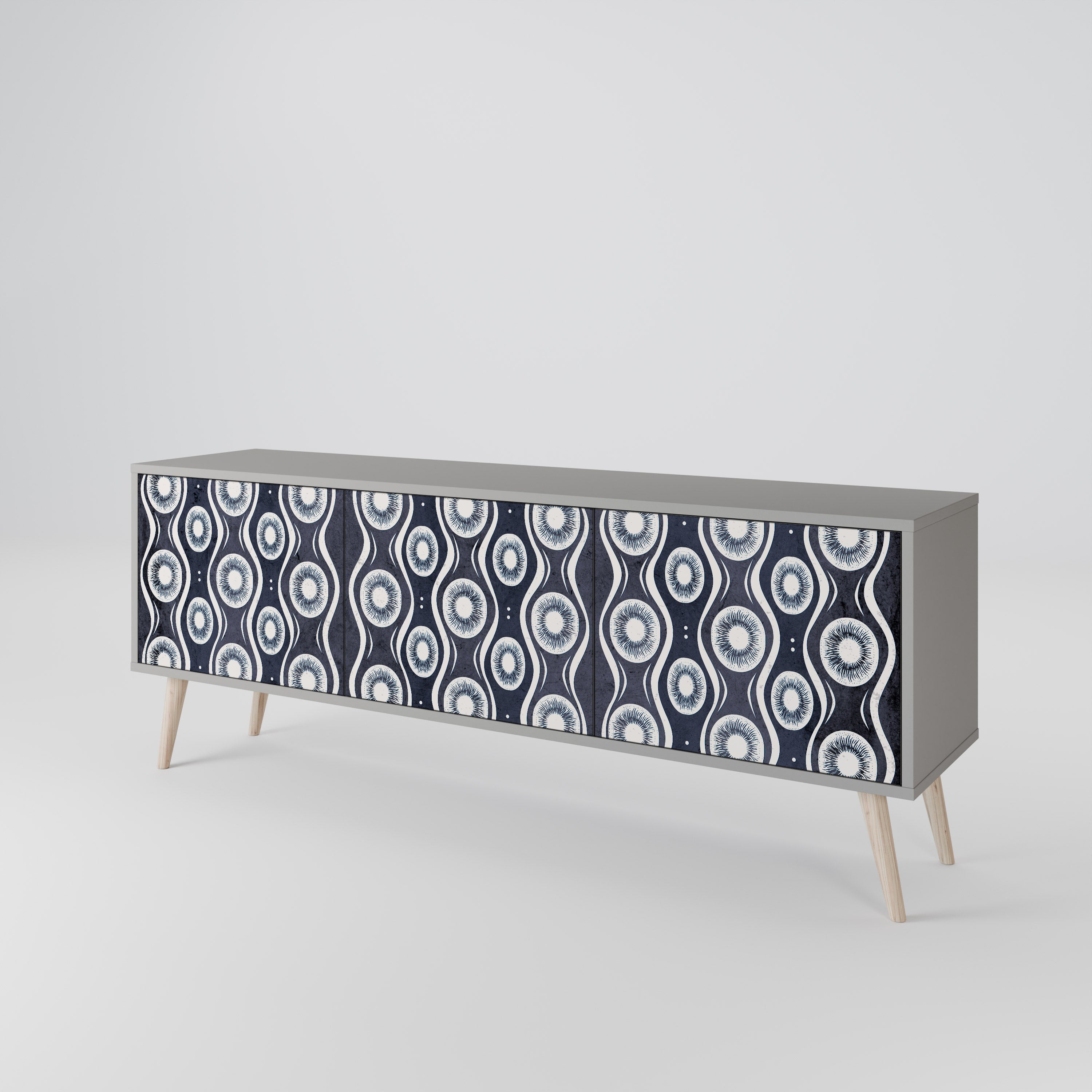 Mueble de TV de 3 puertas GRAPHITE EYES en acabado gris