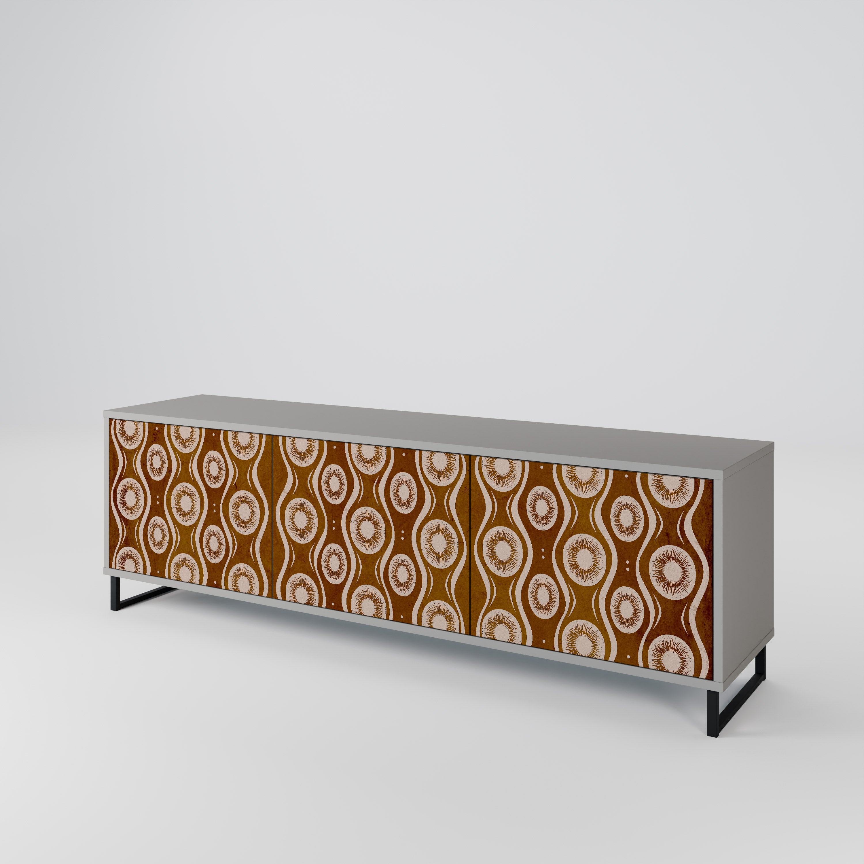 Mueble de TV de 3 puertas BROWN EYES en acabado gris