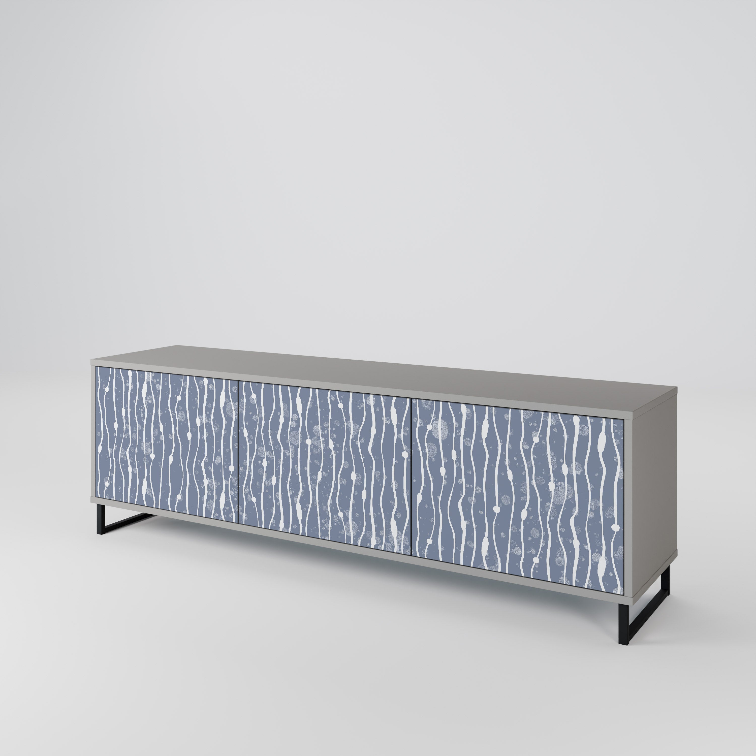 GRAPHITE RAIN Mueble de TV de 3 Puertas
