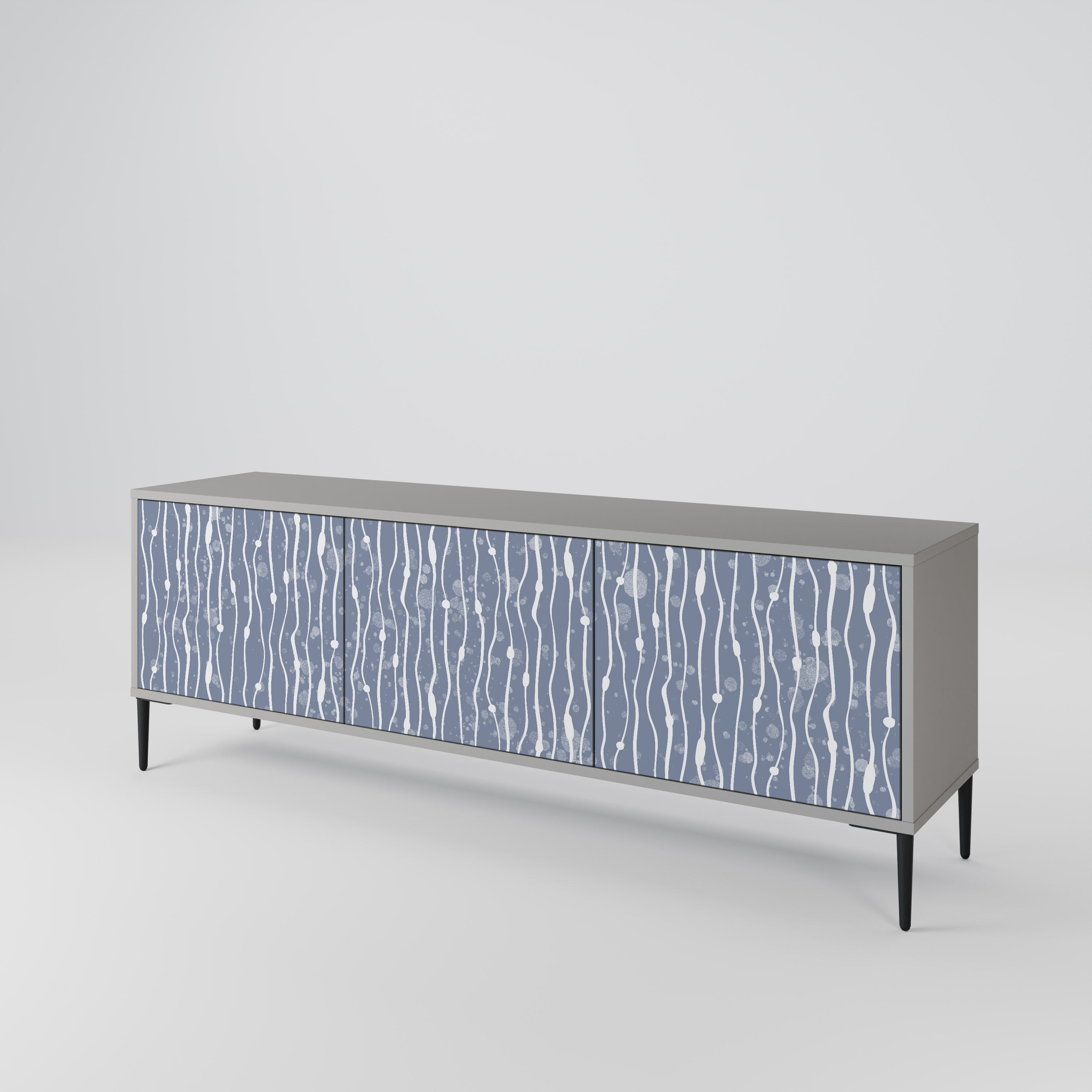 GRAPHITE RAIN Mueble de TV de 3 Puertas