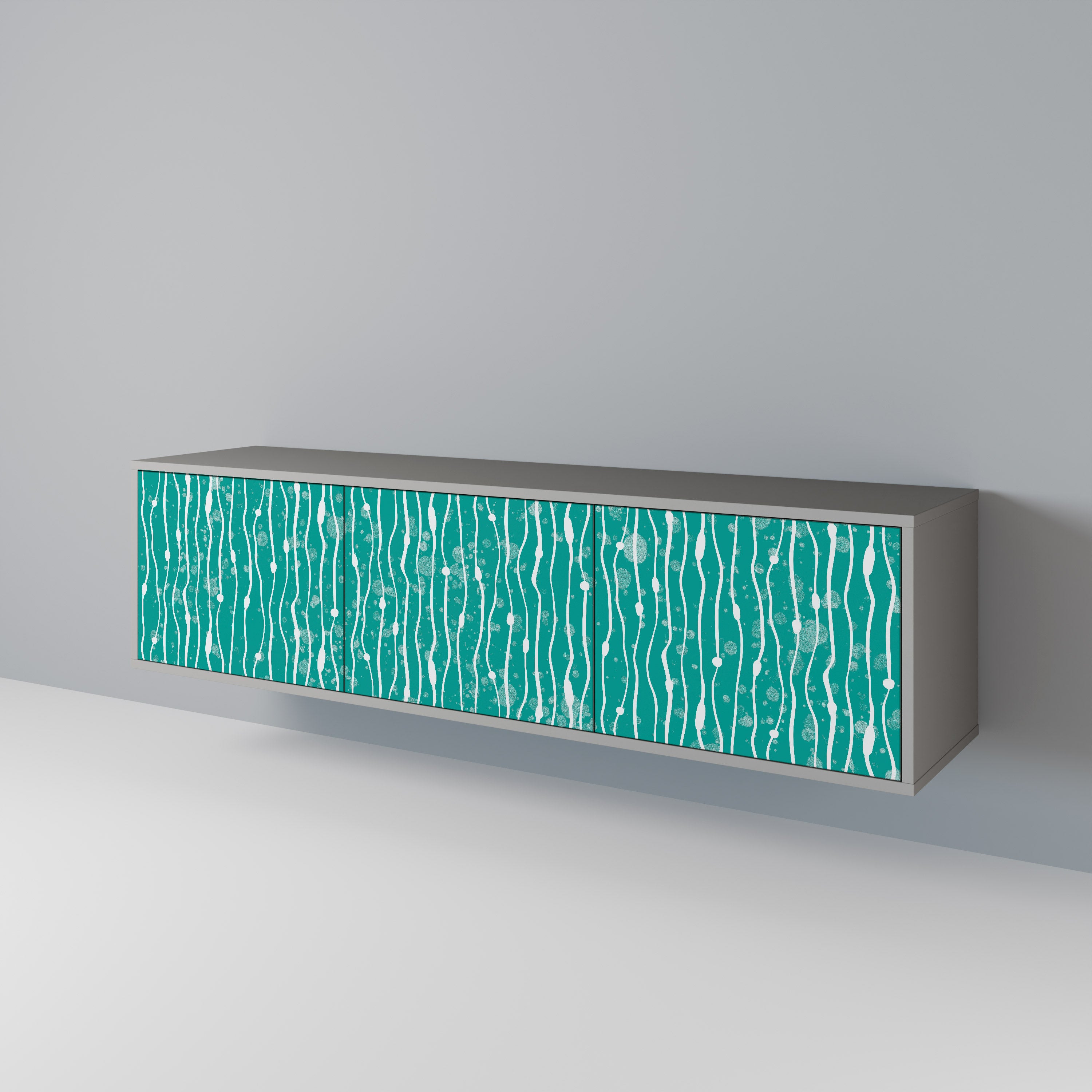 TURQUOISE RAIN Mueble de TV de 3 Puertas