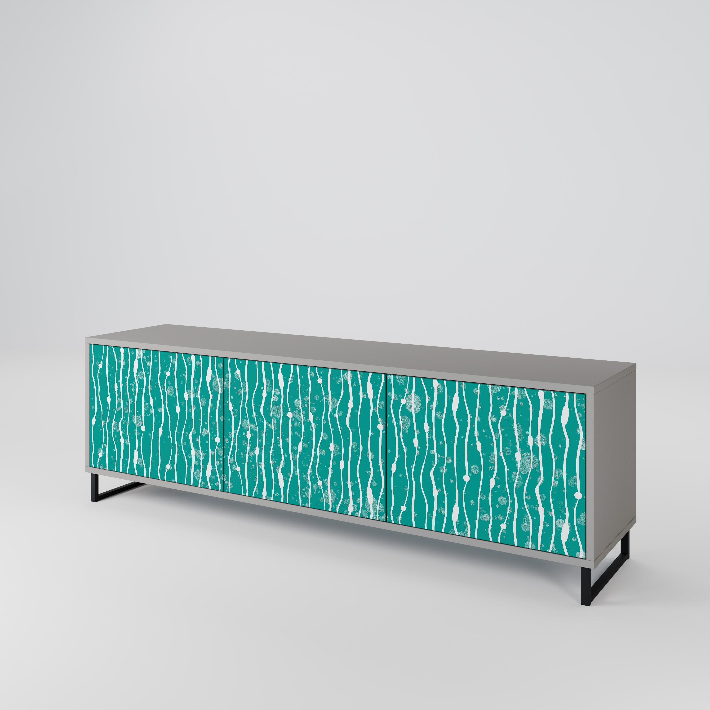 TURQUOISE RAIN Mueble de TV de 3 Puertas