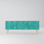 TURQUOISE RAIN Mueble de TV de 3 Puertas en Acabado Gris