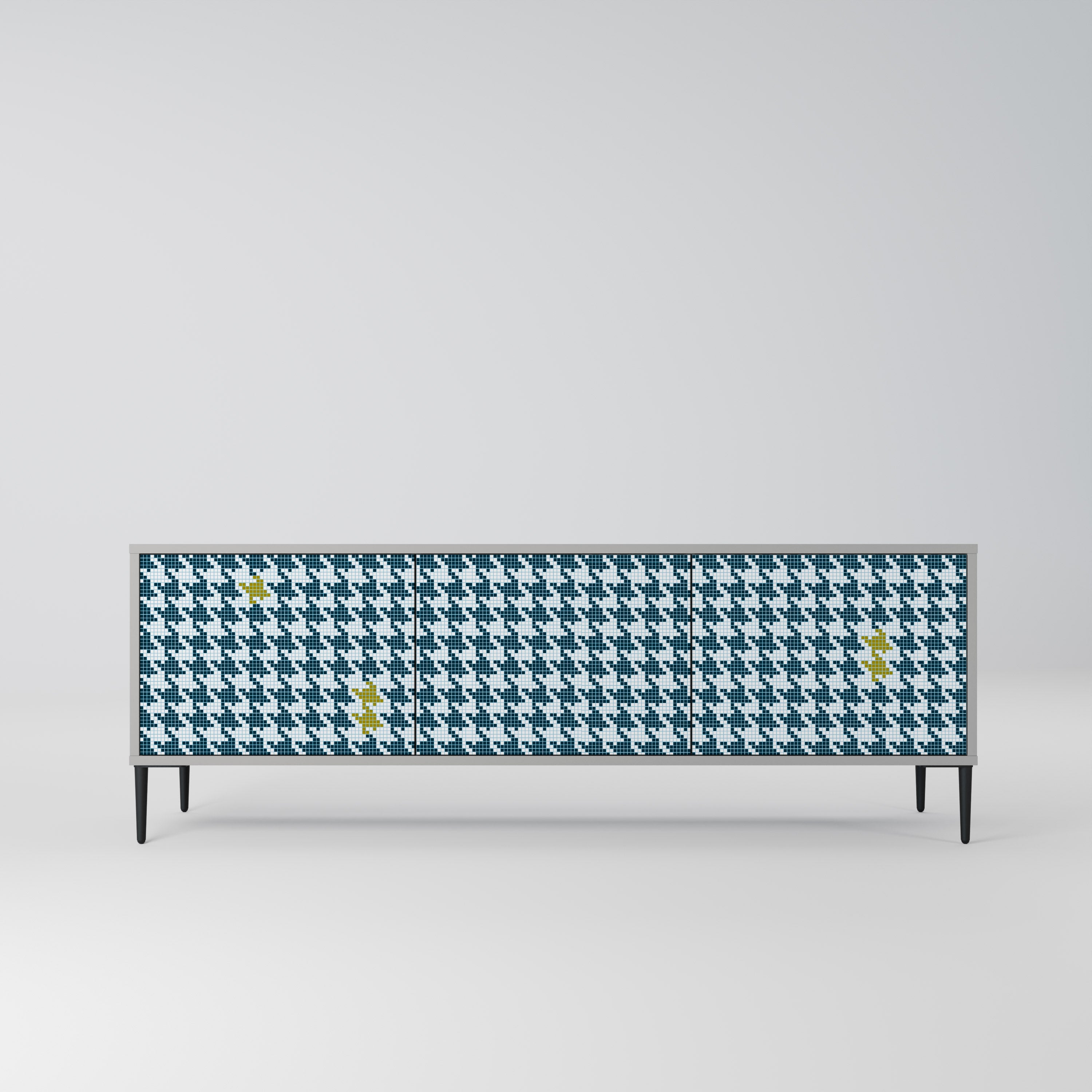 OUT OF CONTEXT 3-Door TV Stand in Grey Finish