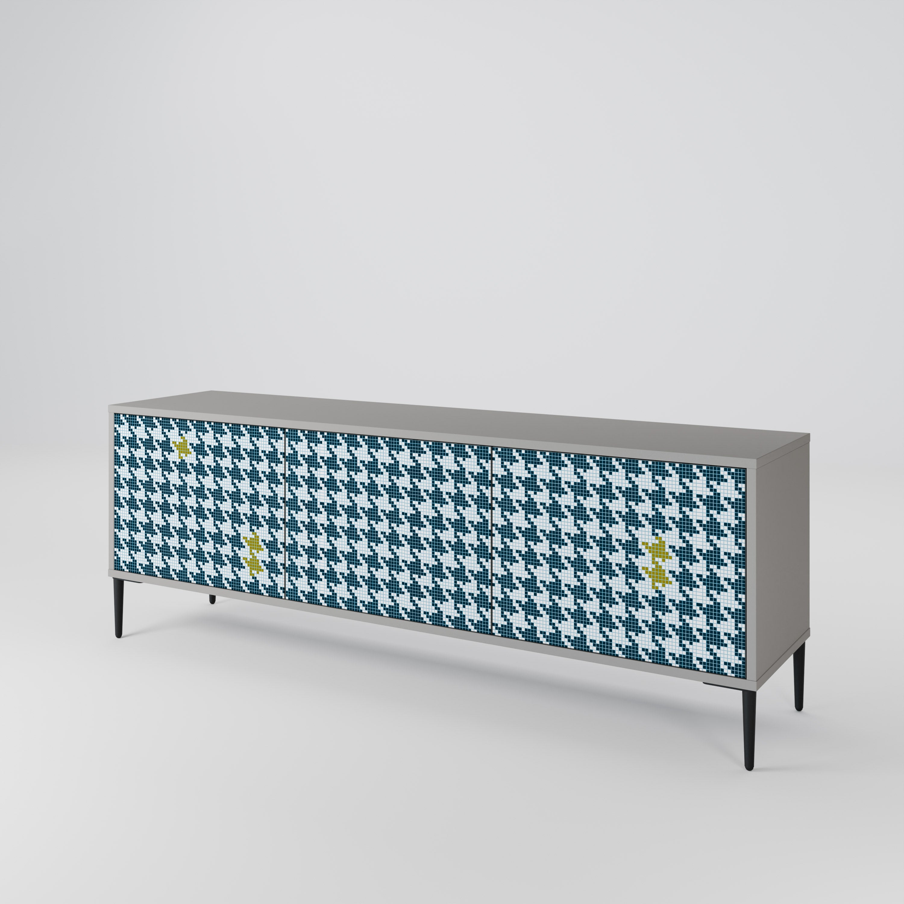 OUT OF CONTEXT 3-Door TV Stand in Grey Finish