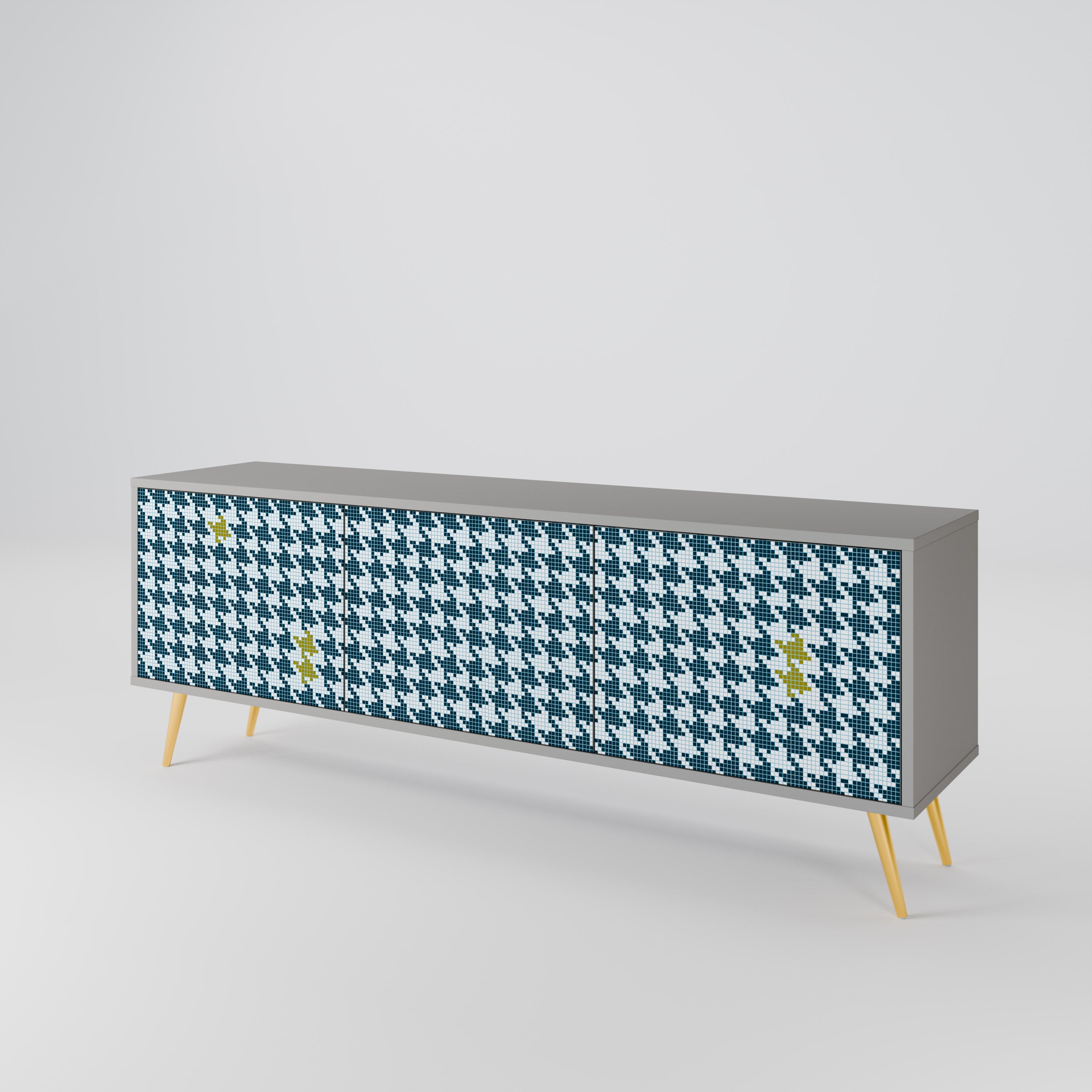 OUT OF CONTEXT 3-Door TV Stand in Grey Finish
