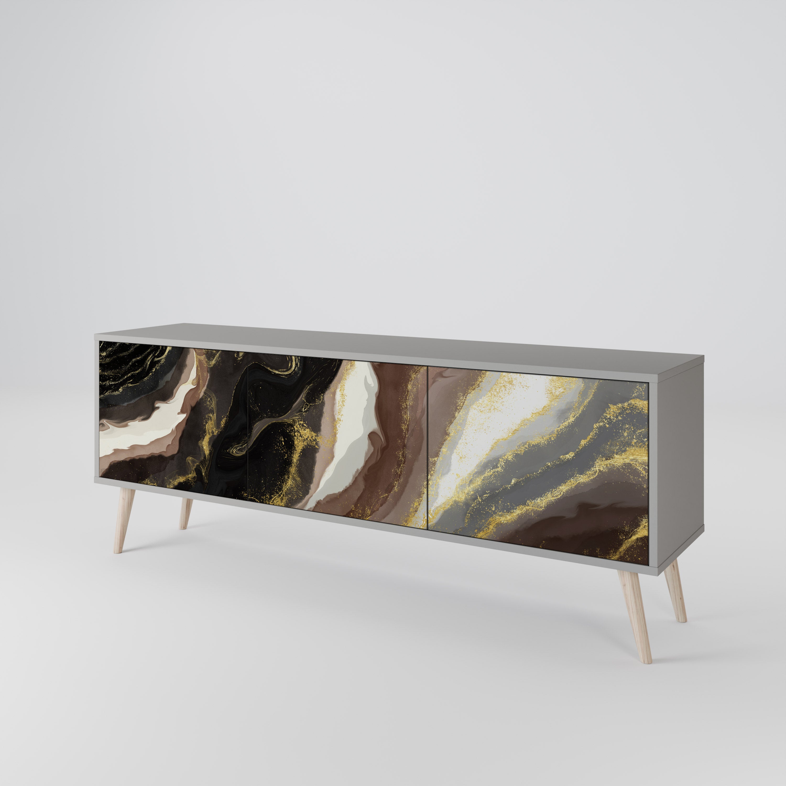 GOLD DUST Mueble de TV de 3 Puertas