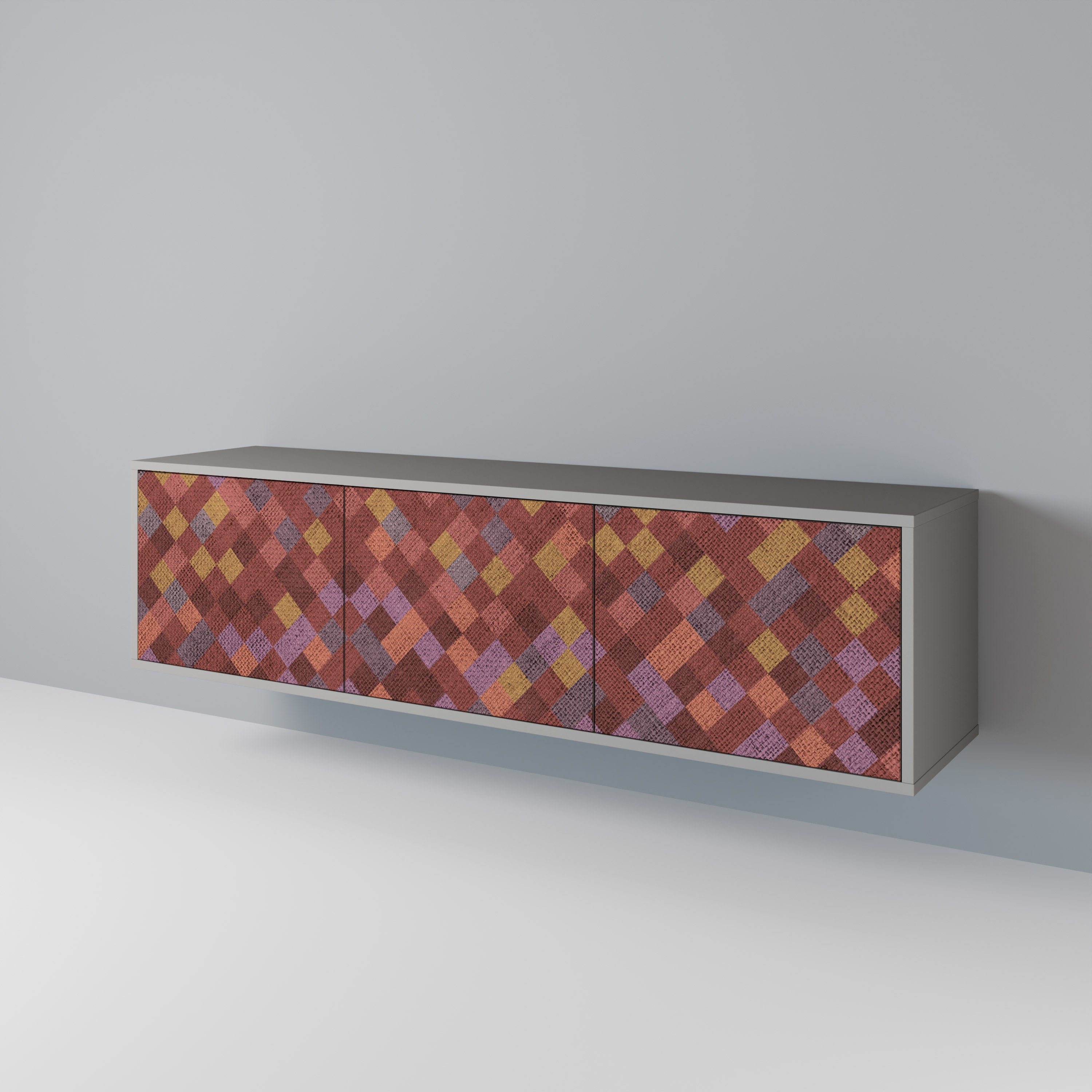 PAINTED SQUARES Mueble de TV de 3 Puertas