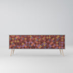 PAINTED SQUARES Mueble de TV de 3 Puertas en Acabado Gris