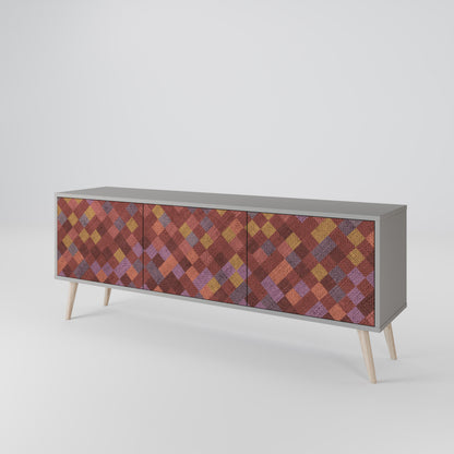 PAINTED SQUARES Mueble de TV de 3 Puertas