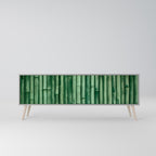 NATURAL GREEN 3-Door TV Stand in Grey Finish