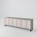 HAZY NOSTALGIA 3-Door TV Stand in Grey Finish