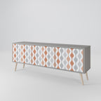 HAZY NOSTALGIA 3-Door TV Stand in Grey Finish