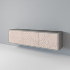 CERAMIC TEXTURE 3-Door TV Stand in Grey Finish