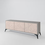 CERAMIC TEXTURE 3-Door TV Stand in Grey Finish