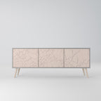 CERAMIC TEXTURE 3-Door TV Stand in Grey Finish