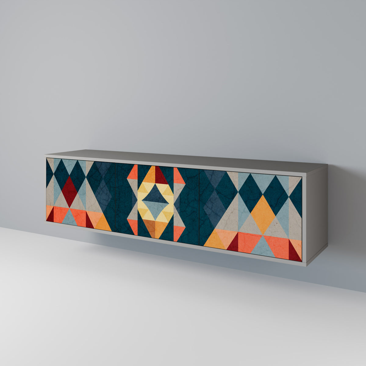 CRACKED ILLUSION Mueble de TV de 3 Puertas
