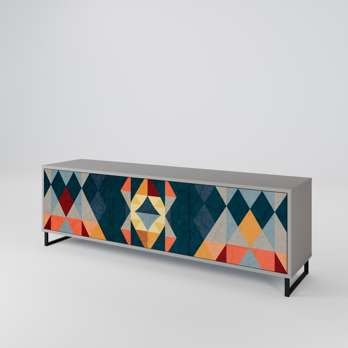 CRACKED ILLUSION Mueble de TV de 3 Puertas