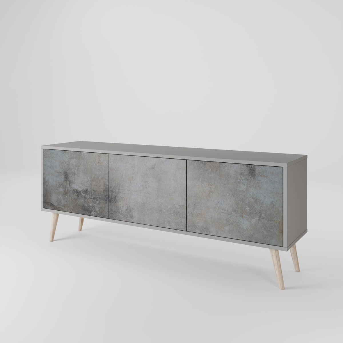 CONCRETE WALL Mueble de TV de 3 Puertas