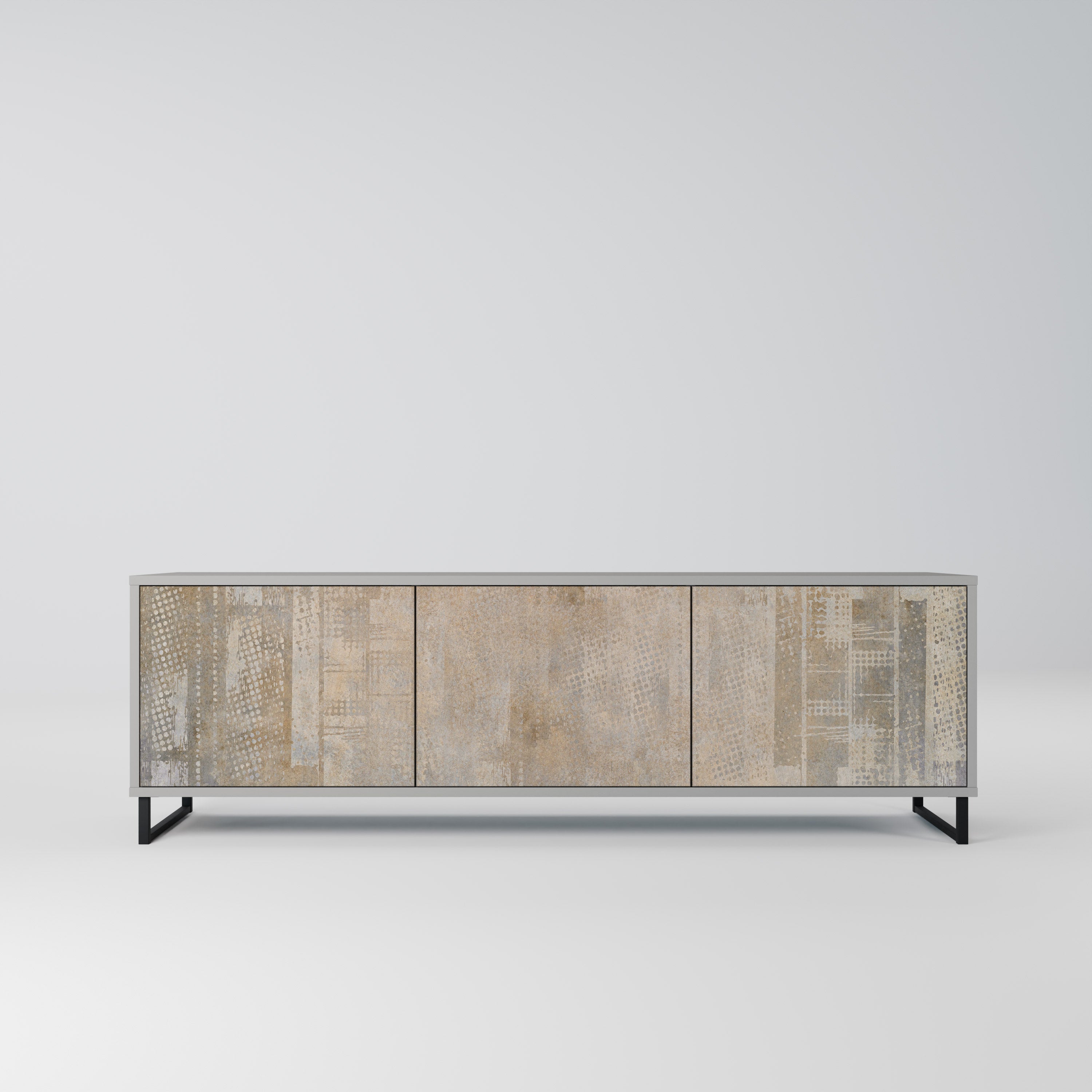 SCREEN ERROR 3-Door TV Stand in Grey Finish