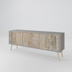 SCREEN ERROR Mueble de TV de 3 Puertas en Acabado Gris