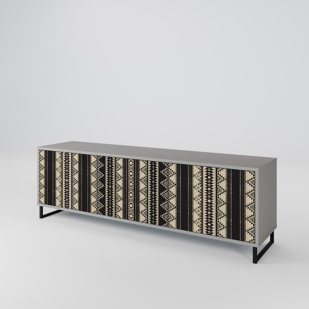 AZTEC 3-Door TV Stand in Grey Finish