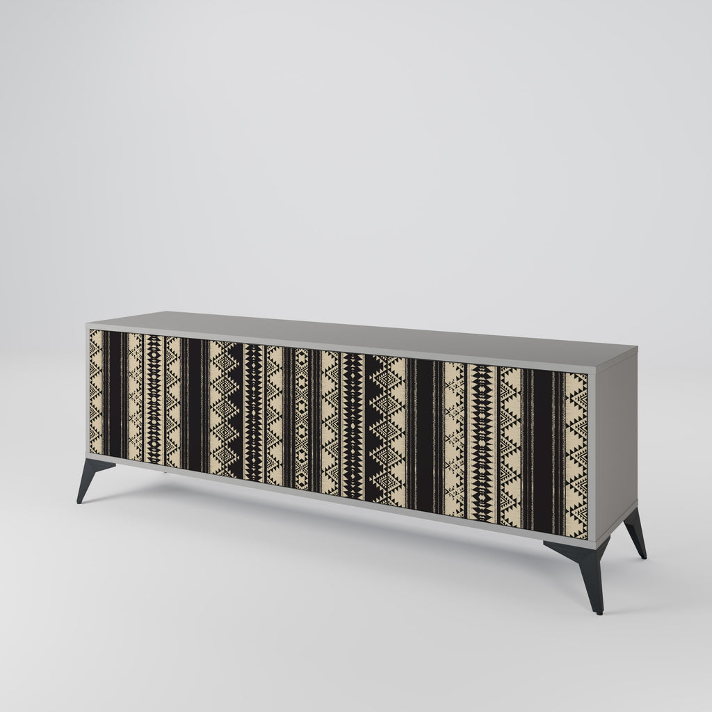 AZTEC 3-Door TV Stand in Grey Finish