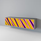 DREAMS COME TRUE Mueble de TV de 3 Puertas en Acabado Gris